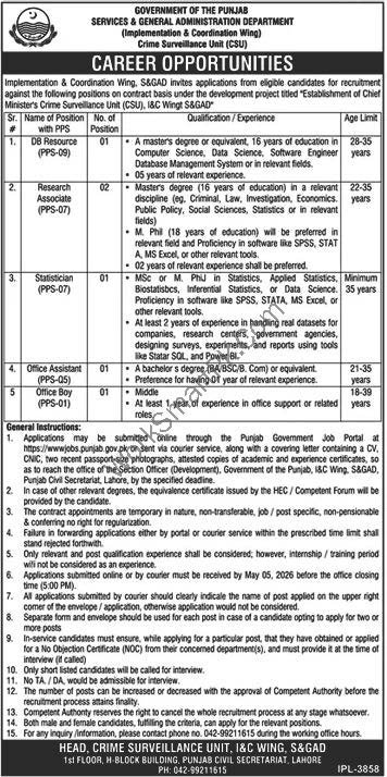 S&GAD Department Punjab Lahore
