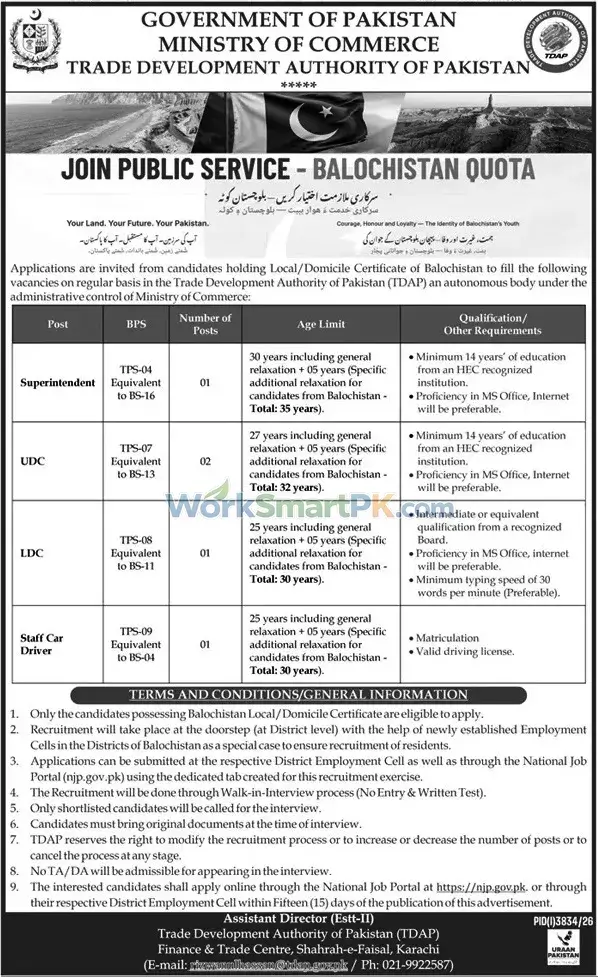 Ministry of Commerce Islamabad Superintendent Jobs Duniya 28-10-2026