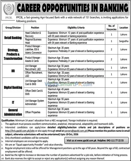 PPCBL Bank Punjab Jobs Jang 11-10-2026