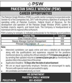 Pakistan Single Window Islamabad Jobs Jang 25-10-2026
