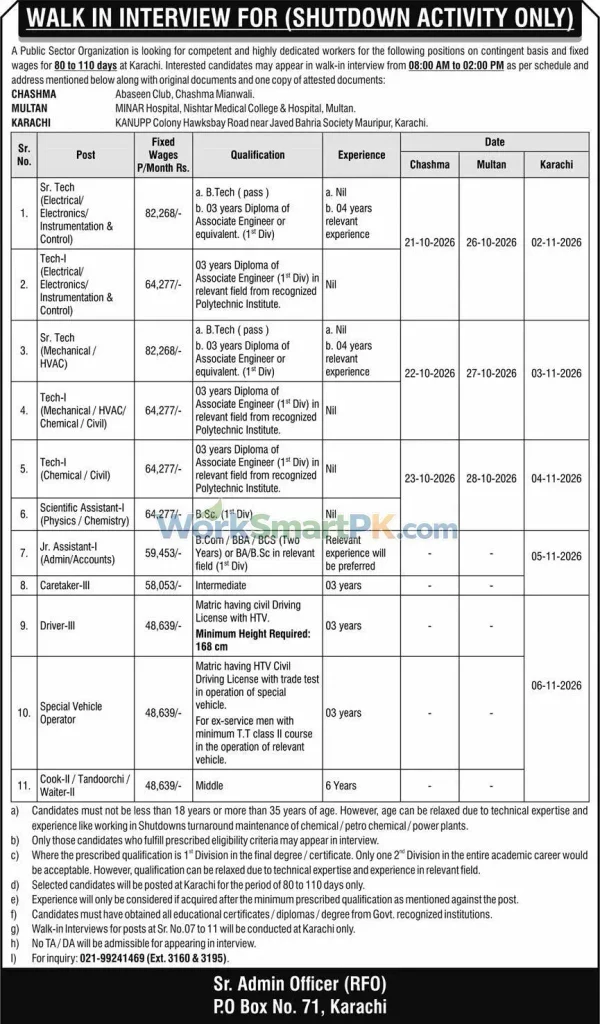 Public Sector 71 Karachi PAEC Jobs Express 11-10-2026