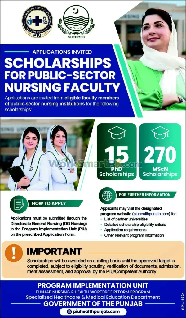 Scholarships for Public Sector Nursing Faculty Punjab Express 22-10-2026