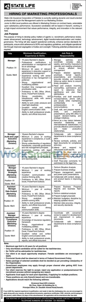 State Life Insurance Corporation Manager Jobs Express 18-10-2026